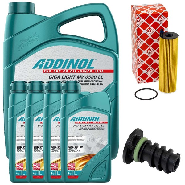 MotoröL Filter Set Addinol 5W-30 9 Liter + Schraube FüR Mercedes Vito 114 116-image