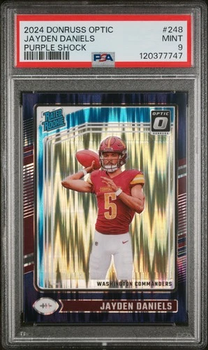 2024 PANINI DONRUSS OPTIC PURPLE SHOCK #248 JAYDEN DANIELS PSA 9