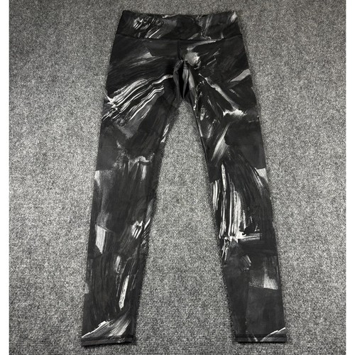 Alo Yoga Leggings Women Size S Black White Abstract Brushstroke Activewear