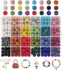 240Pcs 24 Colors Rhinestone Beads for Crafts, Sparkle round Crystal Disco Ball C