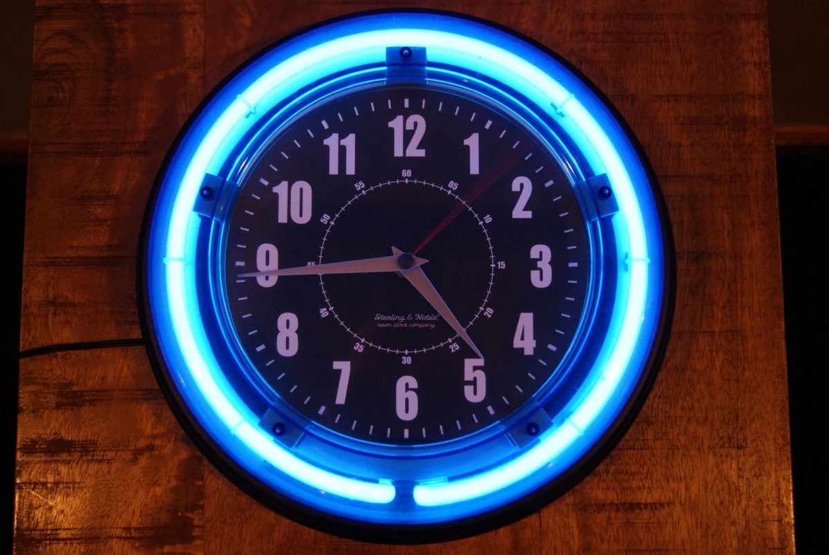 Neon Light Vintage/Retro Wall Clocks for sale - eBay