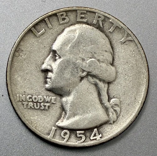 1954 D  90%  SILVER GEORGE WASHINGTON QUARTER.