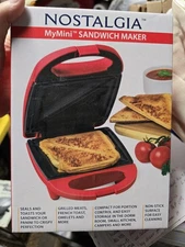Nostalgia MyMini Sandwich Maker Red NIB 