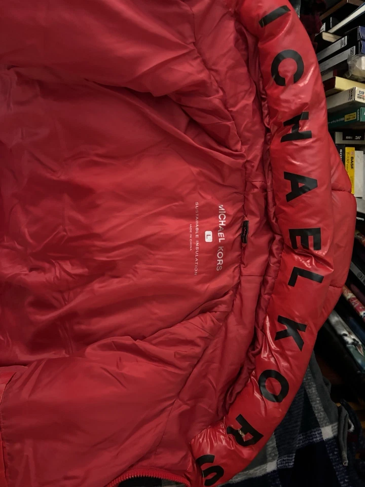 Куртка пуховая мужская Michael Kors красная блестящая водонепроницаемая ветрозащитная - Изображение 3 из 4