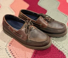 Sperry Top Sider Boat Shoe Brown Leather Men Size 10 - NICE
