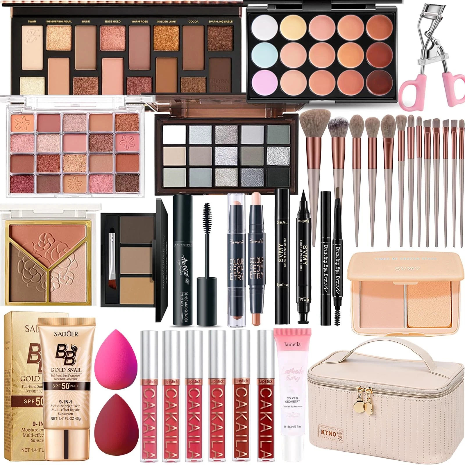 All in One Makeup Kit, Kit for Women Full Travel Make Up Natural