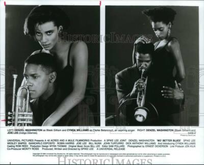 1990 Press Photo Denzel Washington, Cynda Williams, Joie Lee in Mo