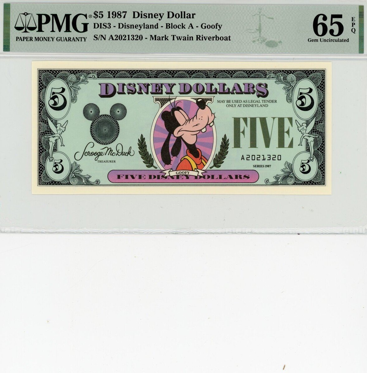 レア 1987年 DisneyDollars カリフォルニア A レア 1987年