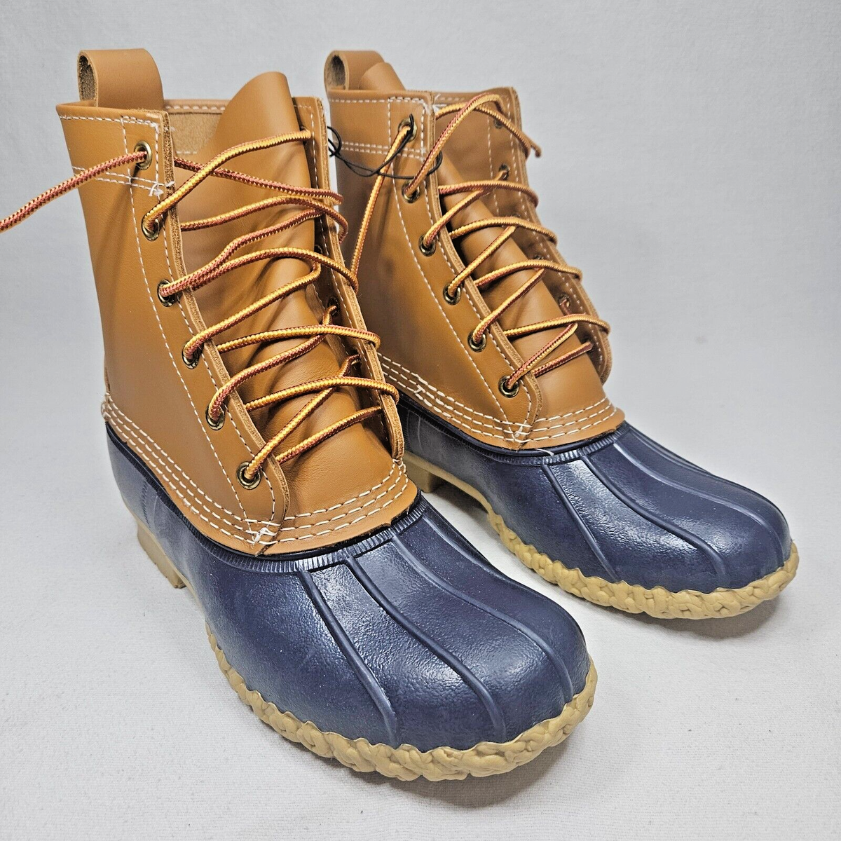 Bean Tan/Navy Duck Boots Women's SIZE M Bean Boots