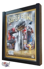 Sports Program Display Frame Magazine Black Shadow Box Standard Over .5" Deep