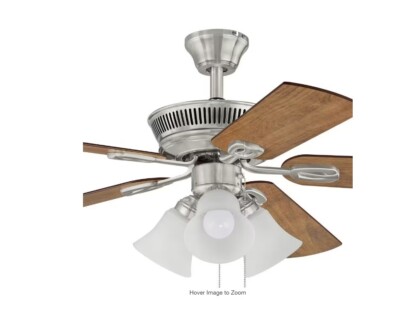 Hampton Bay Glendale III 52 in. LED Indoor Brushed Nickel Ceiling