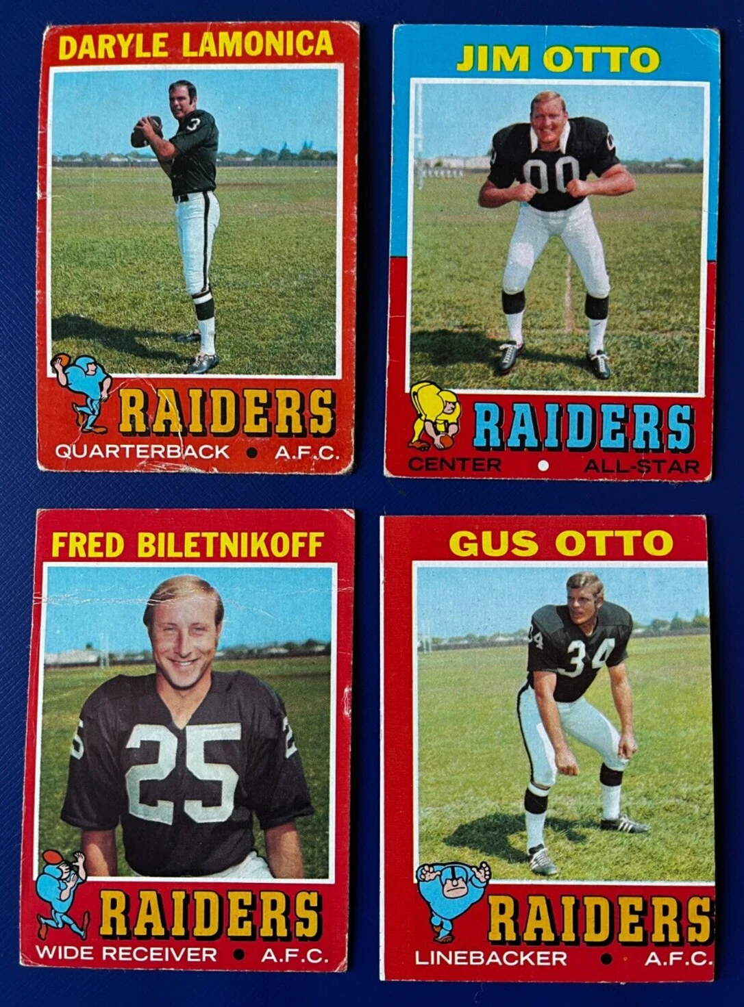1971 Topps #178 Fred Biletnikoff RAIDERS Jim OTTO HOF Lamonica Set Break