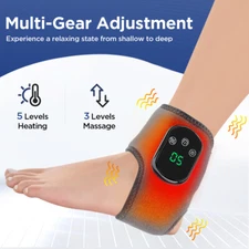 Electric Foot Ankle Vibration Massager Pain Relief infrared Hot Compress Therapy