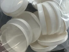White Round Plastic End Caps for Kraft Mailing Tubes, 1.5", 2", 3" & 4" Sizes
