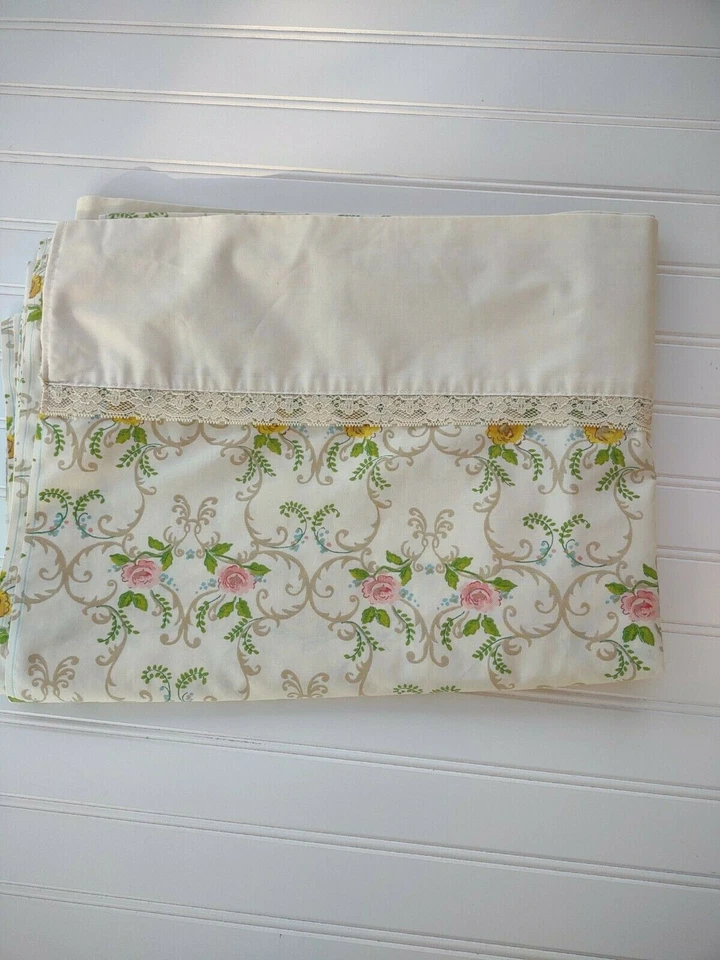 Sábana bajera plana doble Cannon Royal Family de 2 piezas y funda de almohada Shabby Cottage Foto 3 de 4