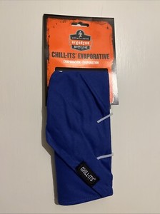 Ergodyne Chill-Its #6710 Evaporative Triangle Hat - Bandana- Solid Blue