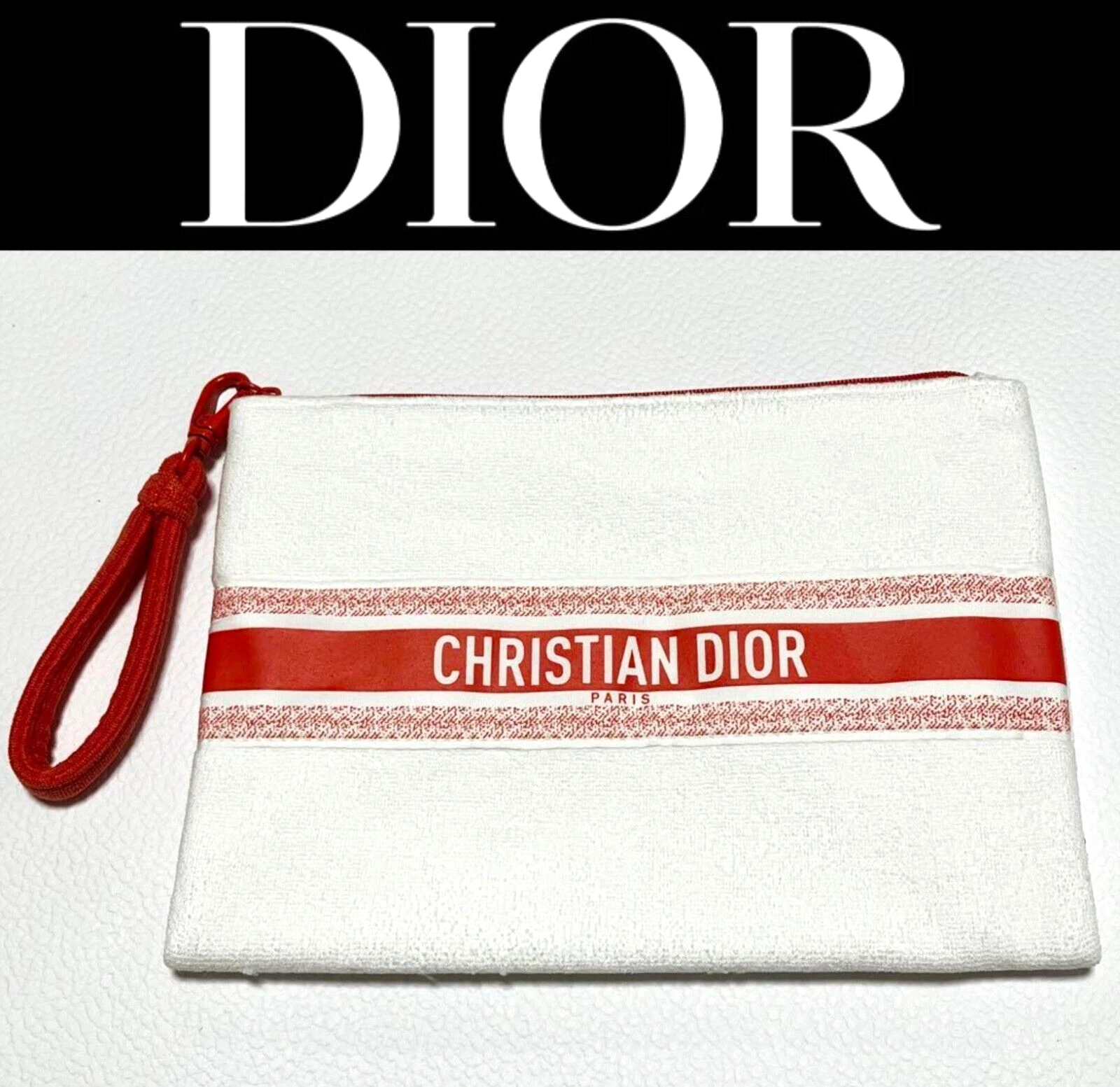 Christian Dior Pochette Serviette Mini Pochette Nouveauté Limitée Blanc Rouge Japon