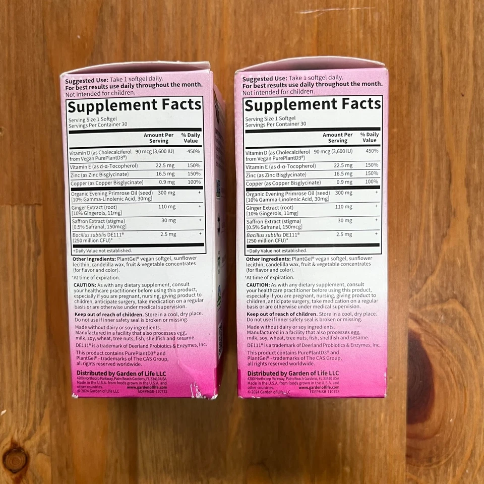 Garden of Life PMS Soporte Reducir Calambres Mejorar Estado de ánimo 30Ct Cápsulas blandas Exp 01/2026 Foto 4 de 4