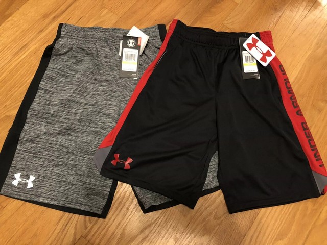 boys black under armour shorts