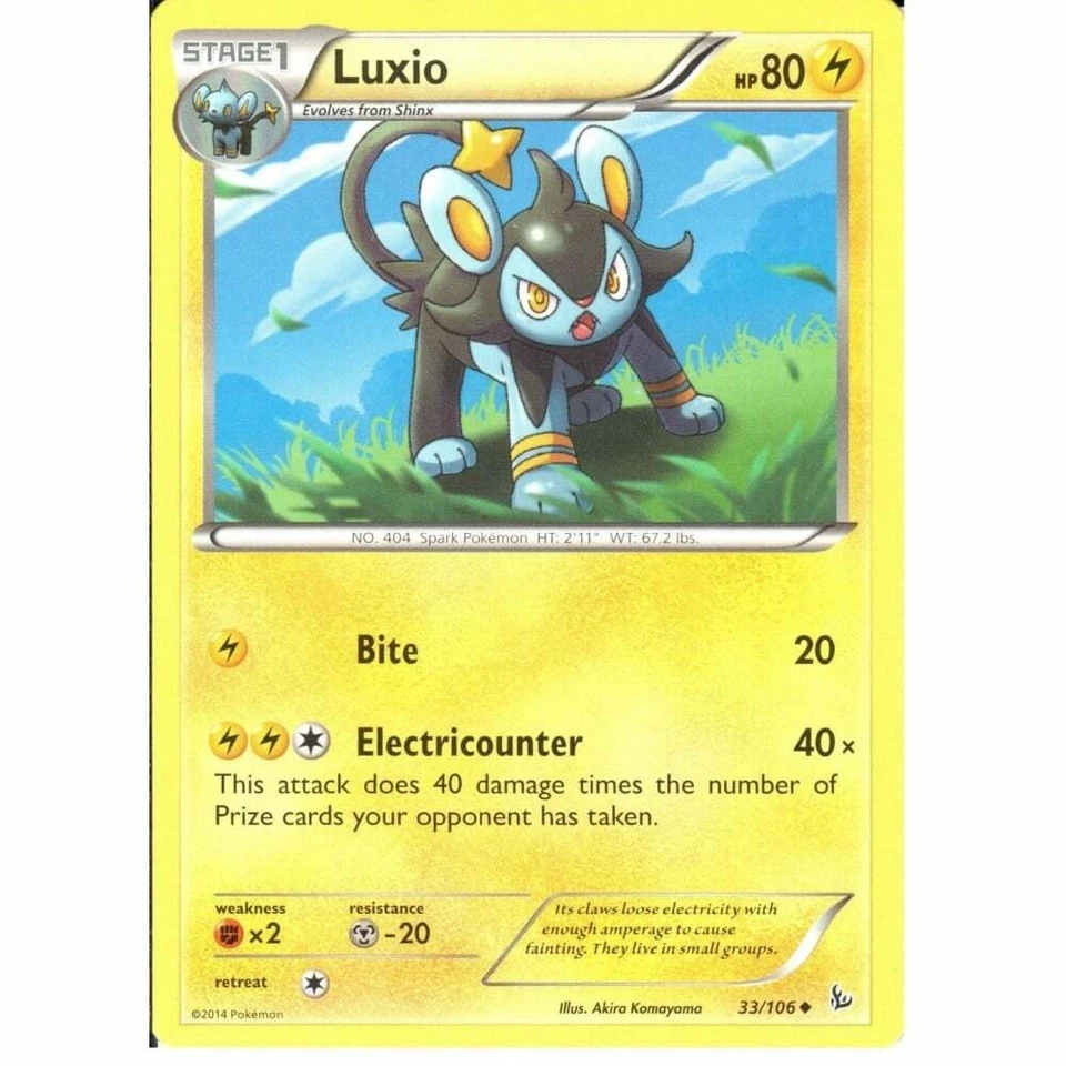 33/106 Luxio Uncommon: Pokemon Trading Card Game XY-02 Flashfire - Image 1 of 1