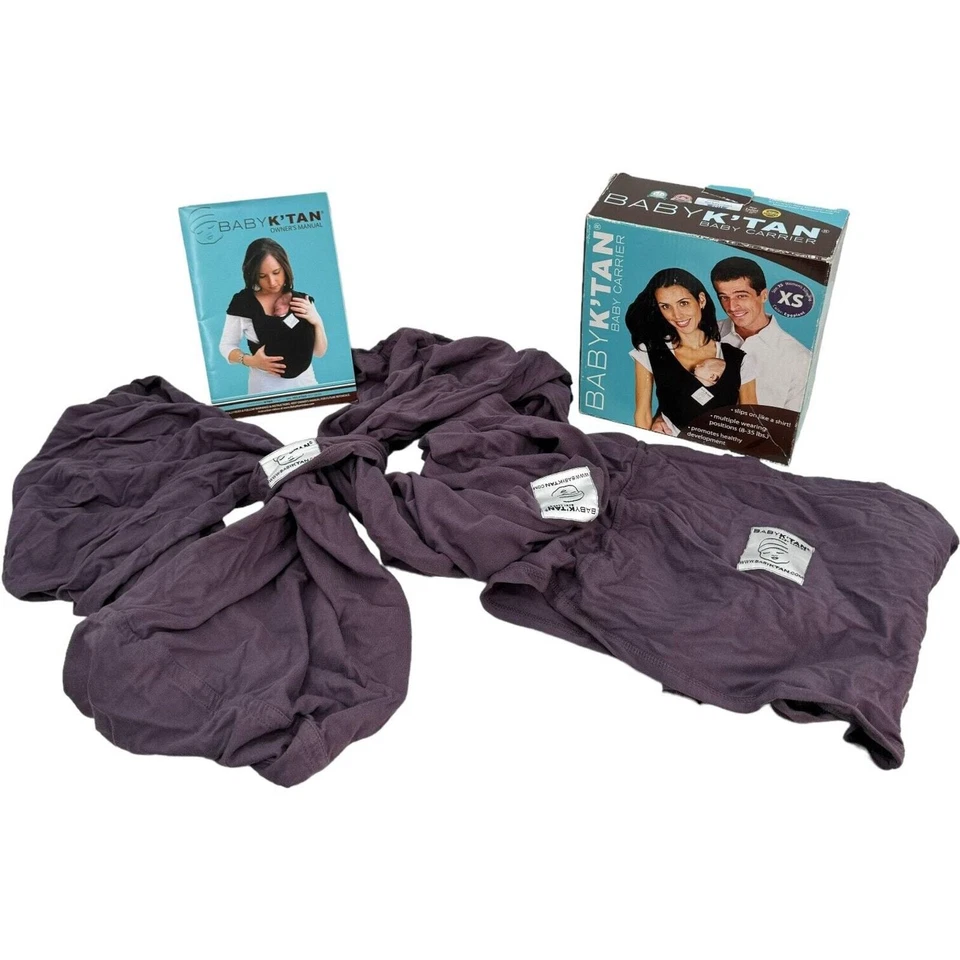 Portabebés Baby K'tan tejido sin cordones berenjena para mujer talla XS para bebés 8/35 libras Foto 3 de 4