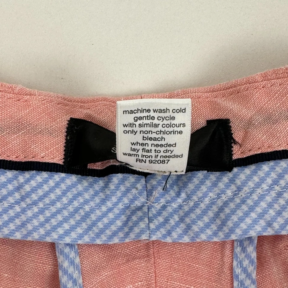 Pantalones Cortos Chinos Black Saks Fifth Avenue 100% Lino 10" Rosa Para Hombre 34 Foto 4 de 4