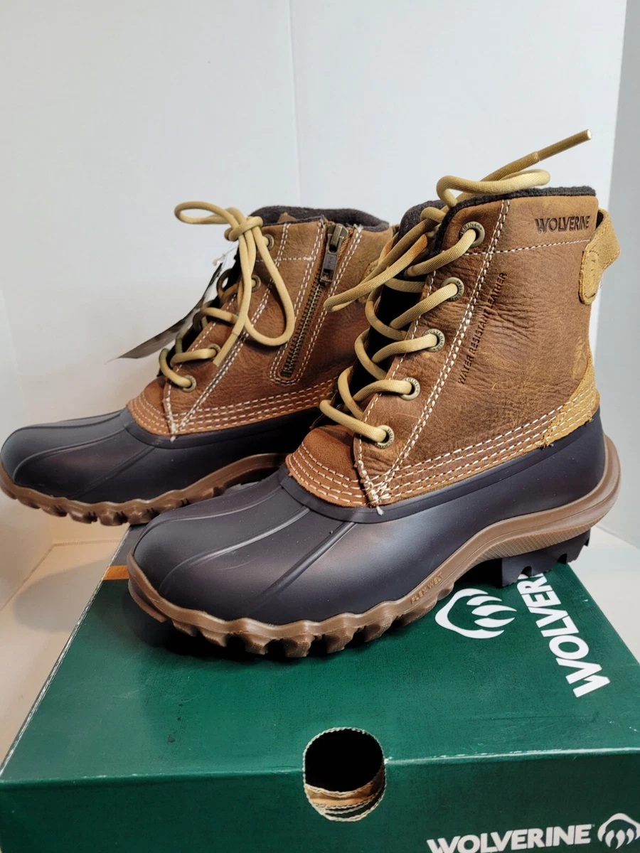WOLVERINE Women s Torrent Waterproof Duck Boots Size 6 Cognac