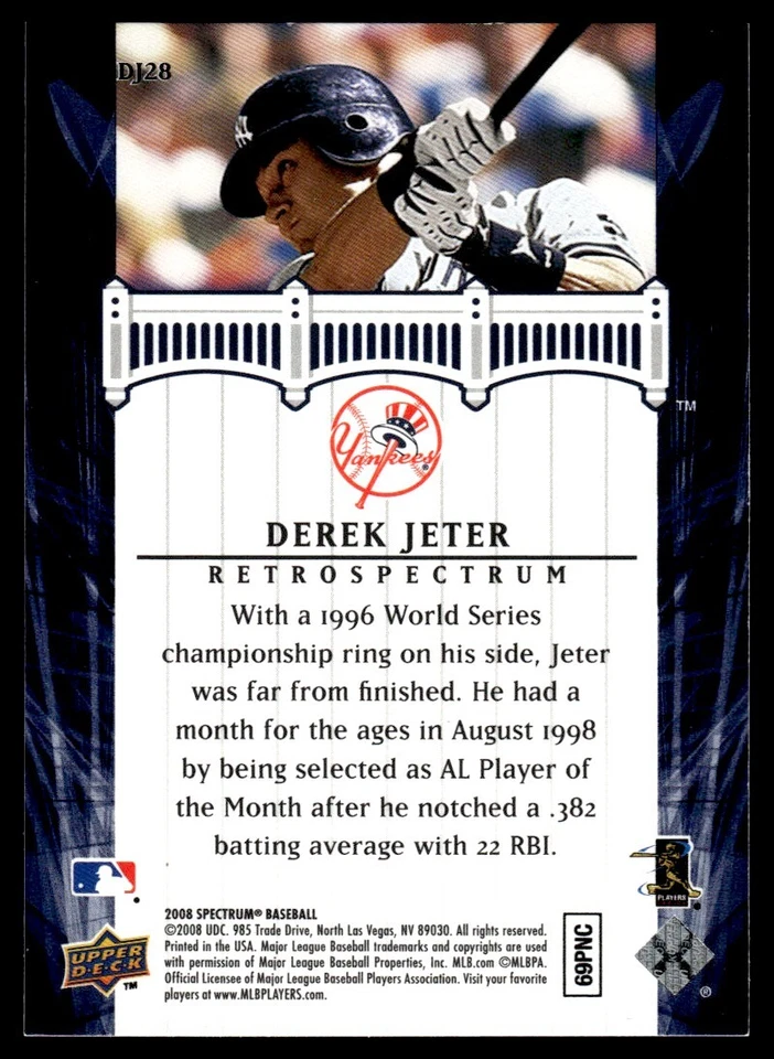 2008 Upper Deck Spectrum Derek Jeter Retrospectrum Derek Jeter New York Yankees - Image 2 of 2