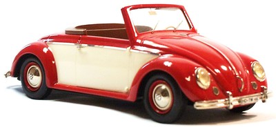 1949 VW ''Hebmueller'' Convertible red-beige 1/24 whitemetal/pewter ready made