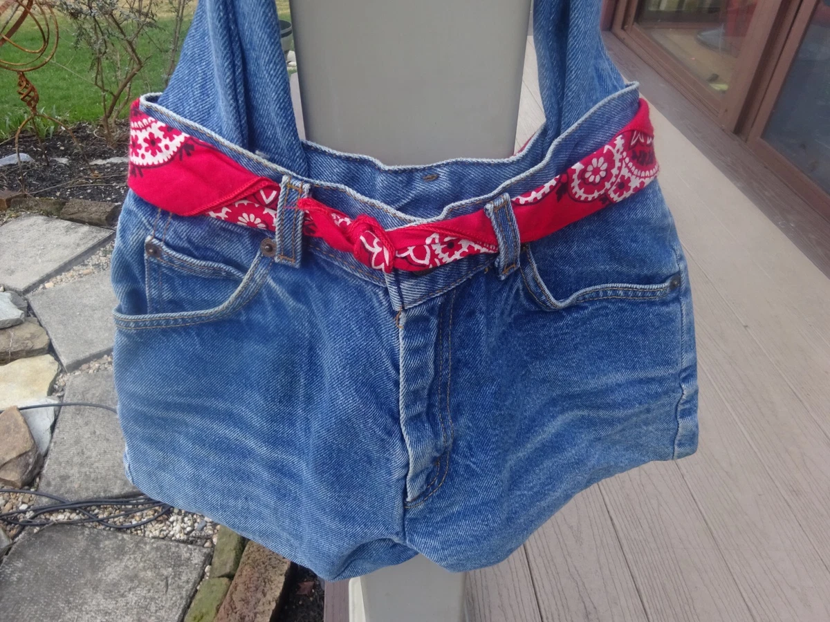 Vintage Bandana Denim Tote Bag 