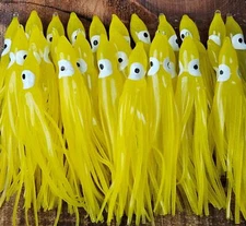 (Lot of 25) Hoochie Squid Skirts 3.5" Soft Body w/Eyes Saltwater/Freshwater!!
