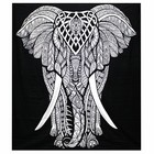 B & W Double Cotton Bedspread + Wall Hanging - Elephant - Lightweight