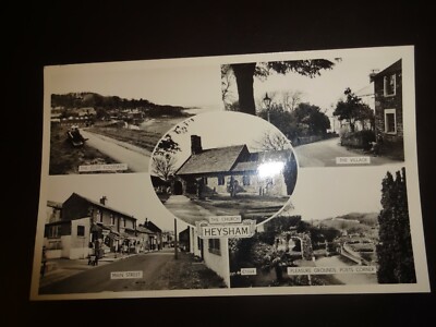 Multi View Heysham Echt Foto Postkarte Dorf Main St Cliff Kirche  