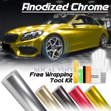 Anodized Chrome Metallic Matte Car Vinyl Wrap Sticker Decal Bubble Free Sheet