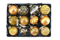 Weihnachtsbaumkugeln Glas Kugeln 12 Stk Christbaumkugeln Weihnachtskugeln Gold