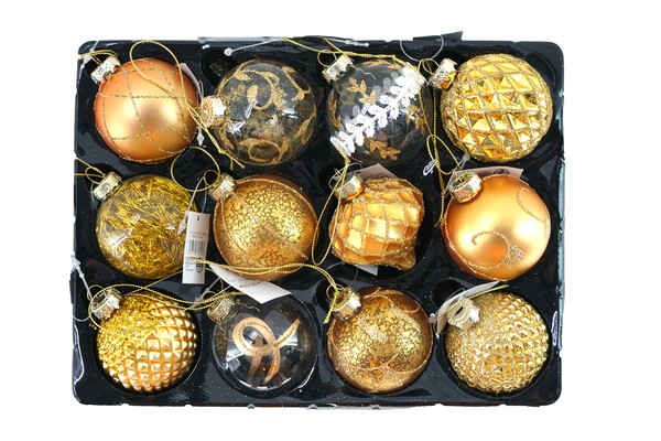 Glas-Weihnachtsbaumkugeln 12Er-Set 6Cm Christbaumschmuck Weihnachtsdeko AnhäNger-image