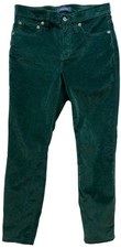 J.Crew Womens Toothpick Faux Velvet Pants Stretch Size 26P Dark Green