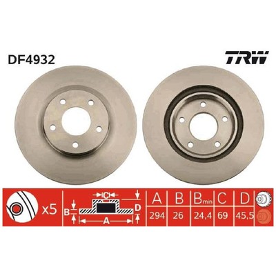 TRW Bremsscheiben + Beläge vorne K05105514AA 1607500580 5105514AA | 704402