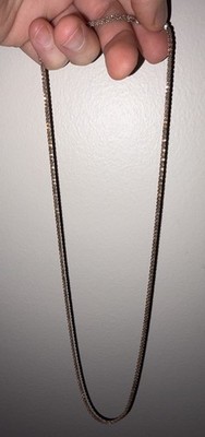 Silber 925 Italienische Stilvolle Bicolor Silber Halskette Gemarkt Italy 24 cm Ansehen!