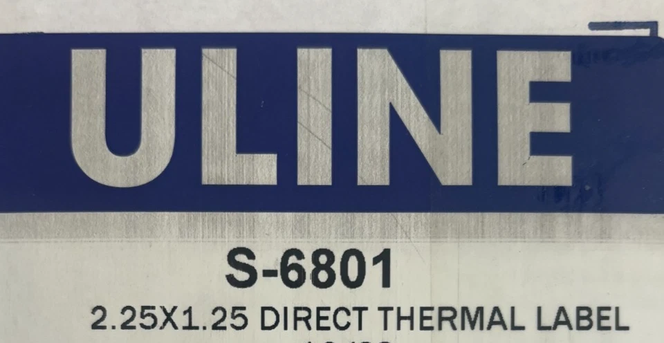 BRAND New, lot/2 rolls, Uline S-6801 2.25"x1.25" thermal labels 1000 per roll - Image 3 of 4
