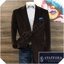 STAFFORD Mens Corduroy Blazer Sport Coat Casual Jacket Size 44L Two Button Suit