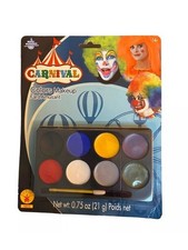 Carnival Circus Clown 8 Colors Halloween Make Up Kit Set Palette with Brush