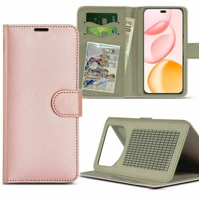 Hülle für TCL 605, Leder Flip Wallet Ständer Stoßfest Universal Handy Cover