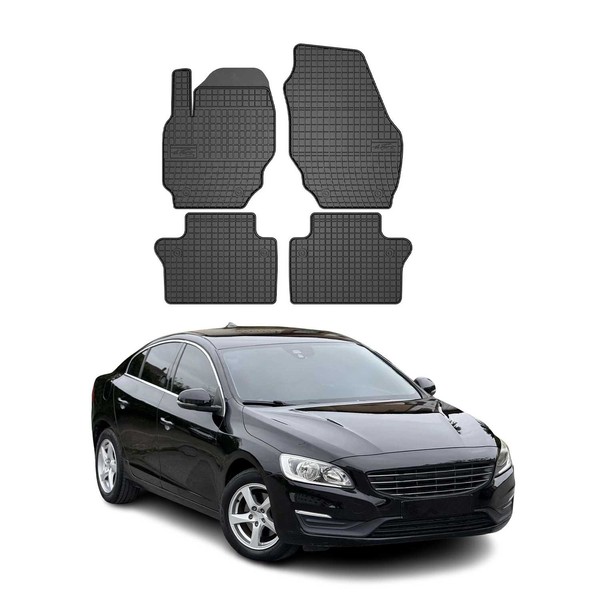 Omac Gummi FußMatten FüR Volvo S60 II 2010-2018 Automatten Gummi Schwarz 4Tlg-image