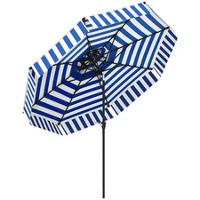 Outsunny 8.6FT Patio Umbrella UPF 30+ Vented Market Umbrella, Navy Blue