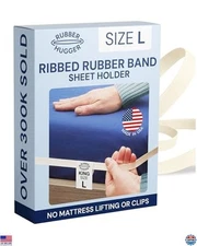 RUBBER HUGGER King Size Fitted Sheet Straps - Anti-Slip Mattress Holders & Grips