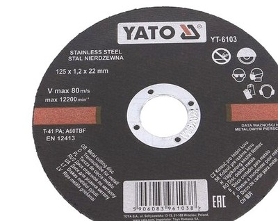 5x Cutting wheel; Ø: 125mm; Disc thick: 1.2mm; stainless st - YT-6103 | EU Stock
