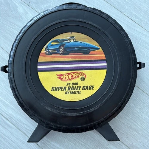 Hot Wheels Super Rally Black Wheel 24 Car Collector Case 1968 Vintage