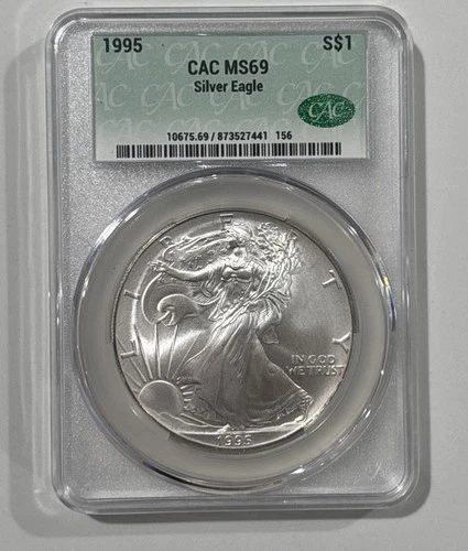 1995 American Silver Eagle MS69 CAC 1oz Silver Coin