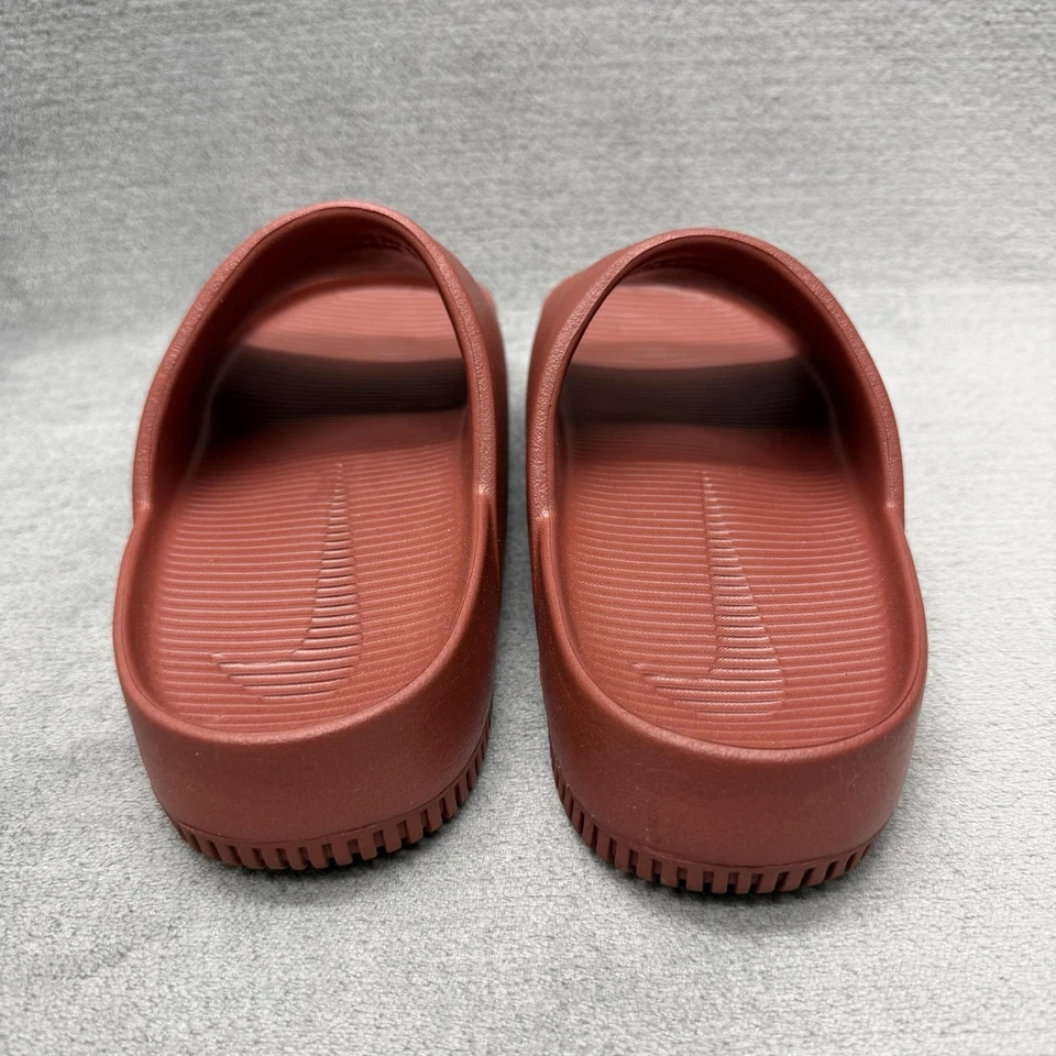 Nike Calm Slide Zapatos Hombres Talla 6 Mujeres Talla 7 Rojo Marrón Espuma Sandalias Sin Cordones Foto 3 de 4
